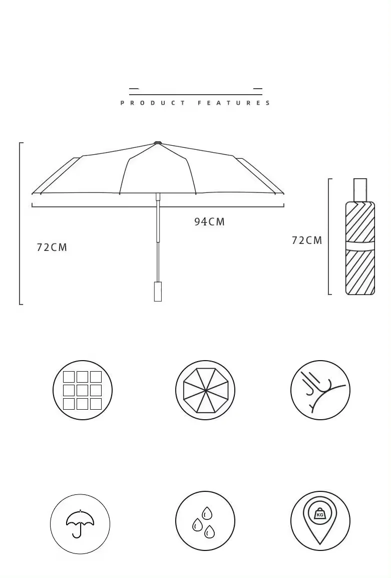Clear Transparent Portable Umbrella Compact Foldable Umbrella Manual Open Close Folding Umbrellas
