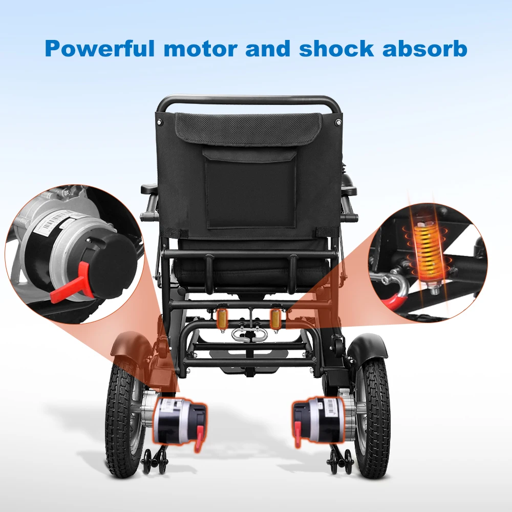 Removable Lithium Battery Portable Electric Wheelchair Expansion Link Elderly Foldable Electric Wheelchair