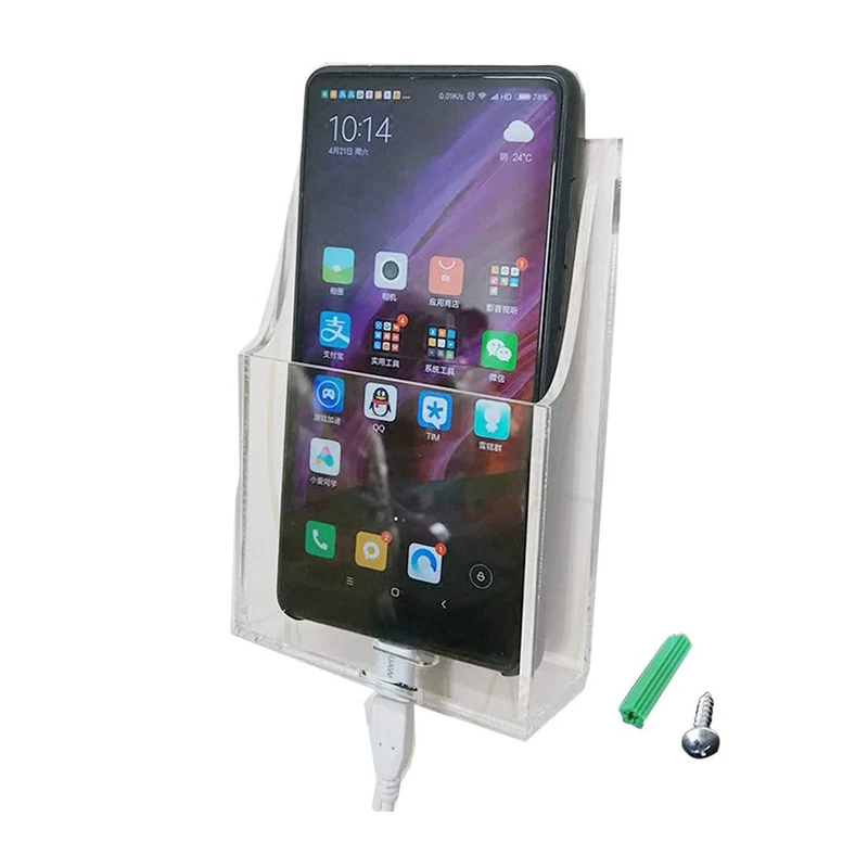 Custom high quality acrylic wall mounted mobile phone iPad charging stand Multimedia Remote Control Display Stand