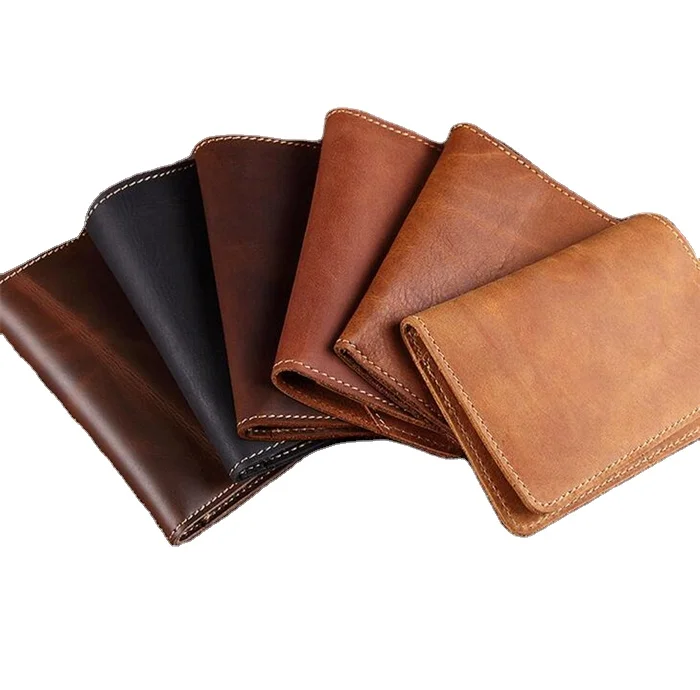 Hot Sale Crazy Horse Leather Passport Holder Man Wallet