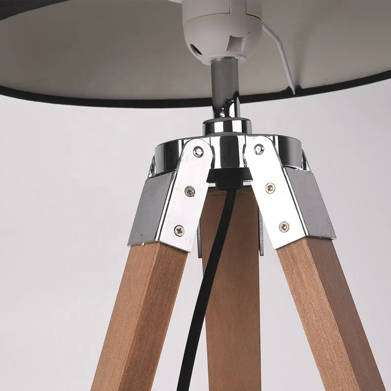 
Fabric shade bedside wood tripod 3 legs e27 eye protection desk table lamp for home hotel 