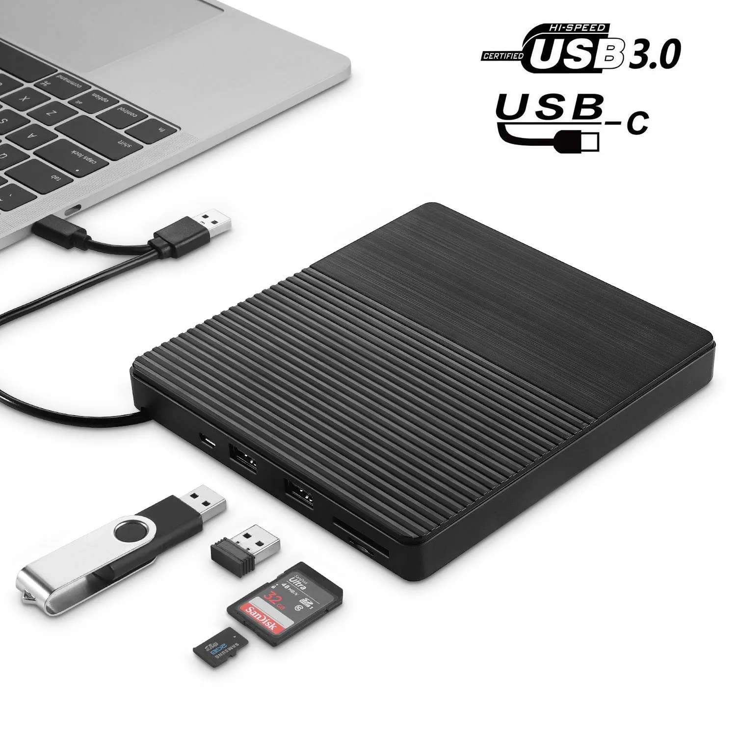 High Speed dvd cd burner USB 3.0  External optical Driver Compatible with Windows Mac Pro external dvd drive