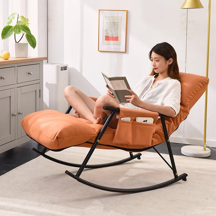 Rocking Chair Balcony Home Leisure Rocking Chair Recliner Adult Bedroom Lazy Sofa Living Room Nap Chair