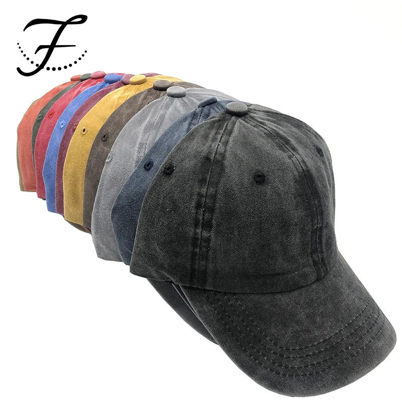 Fiona 100% Cotton Men and Women Vintage Washed Distressed Cotton Baseball Cap Plain Blank Adjustable Classic Baseball Hat Cap
