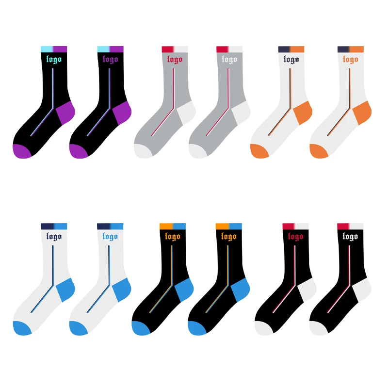 OEM Free Size Fashion Skateboard Men Socks Organic Cotton Couple Designer Ribbed Socks For Men Custom Logo