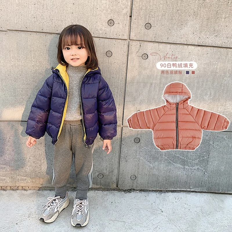 custom  Cross-border direct supply korean style kids clothing girls jacket winter down coat