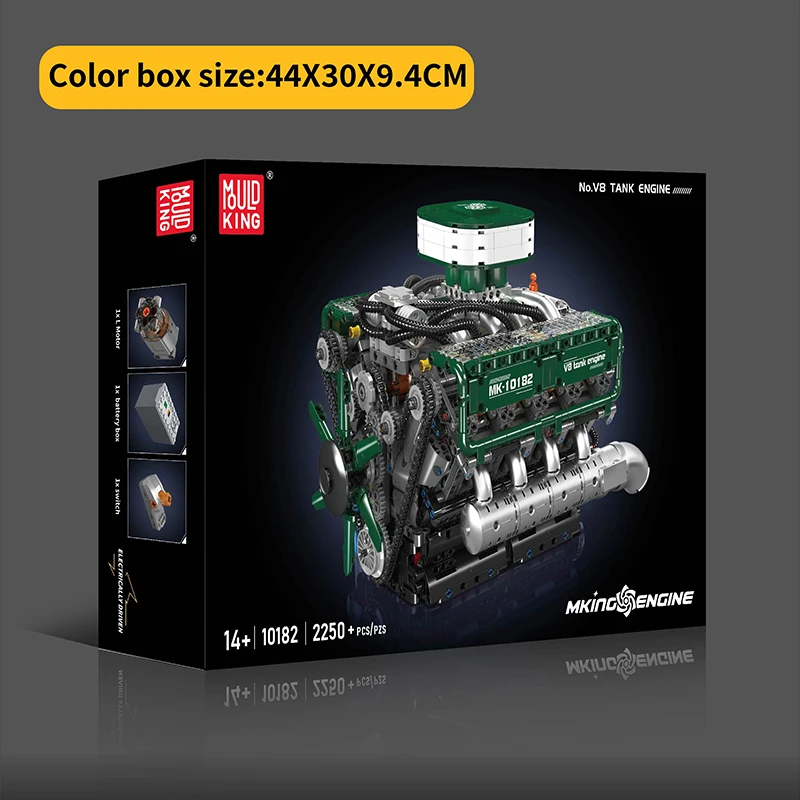 Mould King 10182 Car V8 Tank Engine Creative Toys Model Game Toys Technic Entertainment Model Building Blocks Sets  For Children