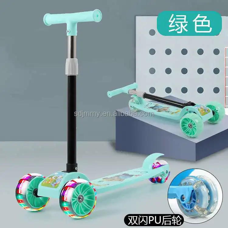 Eco-Friendly Three-Wheeled Alloy Scooter for Kids Foldable Pedal Design Pedal Tricycle Made of Durable Plastic