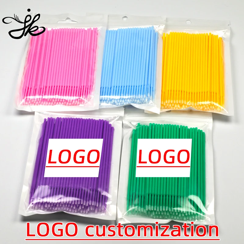 
Disposable cotton swab extensions dental micro brush micro applicator for eyelash extension long tip microfiber brush 