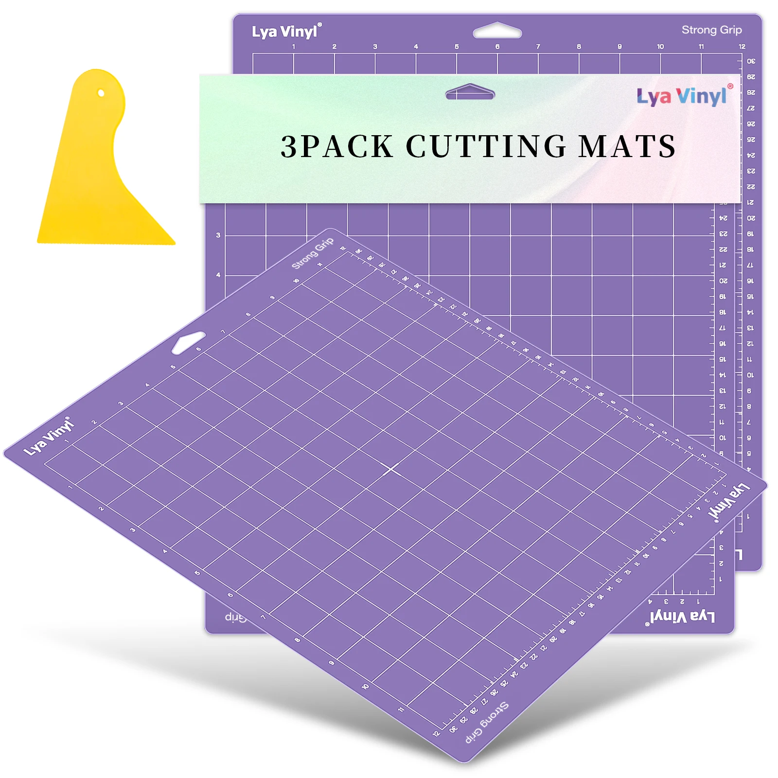 12x12 Cutting Mat for Cricut Maker  Gridded Adhesive Non-Slip Cut Mat for Crafts, Quilting, Sewing and All Arts