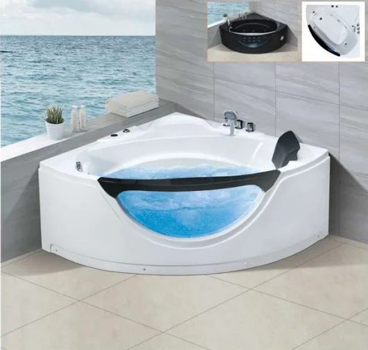 Acrylic massage whirlpool bathtub corner spa tub  1.5m