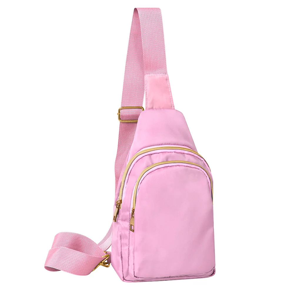 New Arrival Hot Selling Pink Nylon Fanny Pack Ladies Crossbody Sling Bum Waist Bag Water Resistant Monogram Adjustable Strap