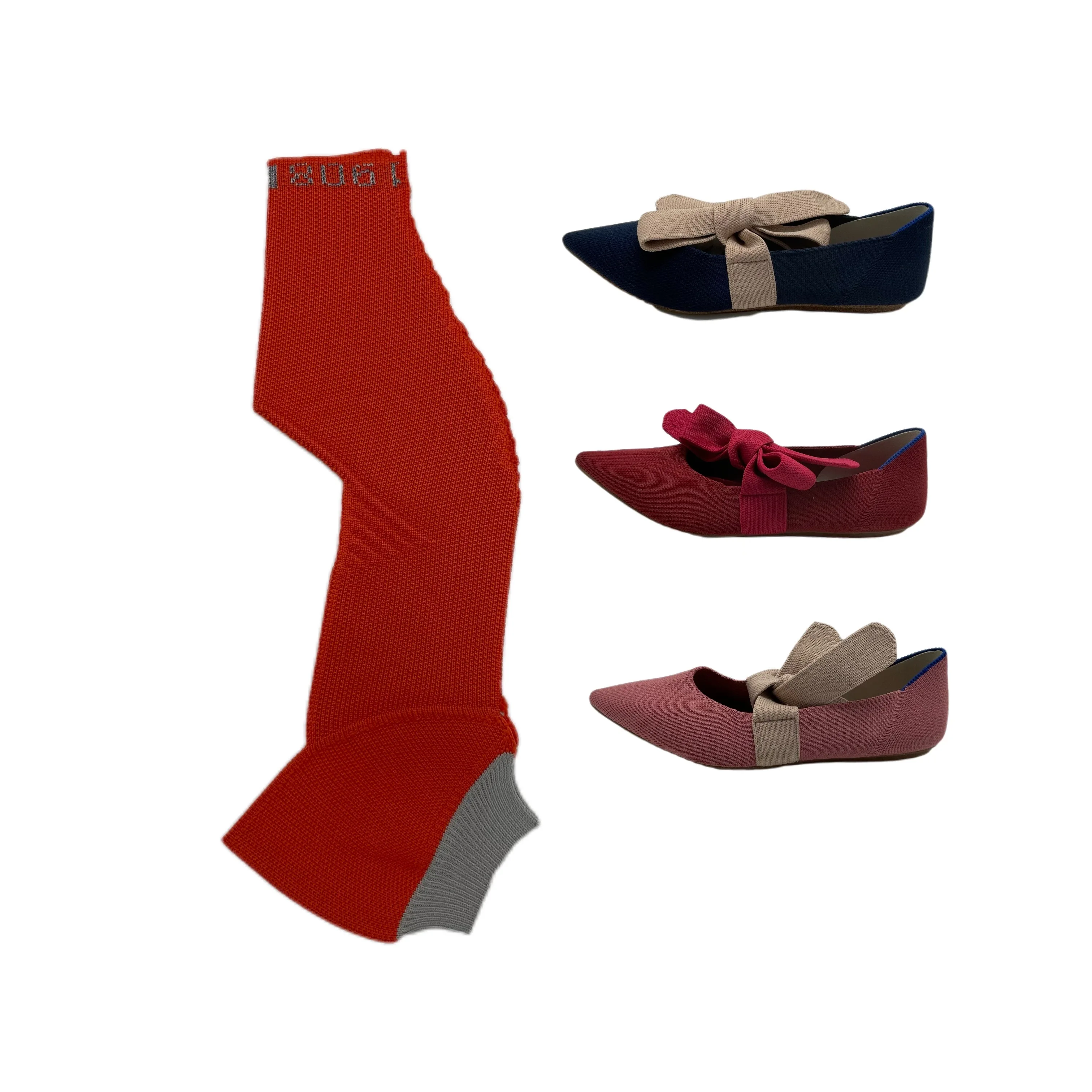 2023 canvas textile mesh knitting sports ladies  sandal fish silk weaving safety ladies shoe upper