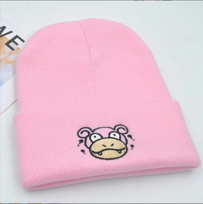 Knitted winter hats for women geometric wool knitted hat solid handmade beanie cap