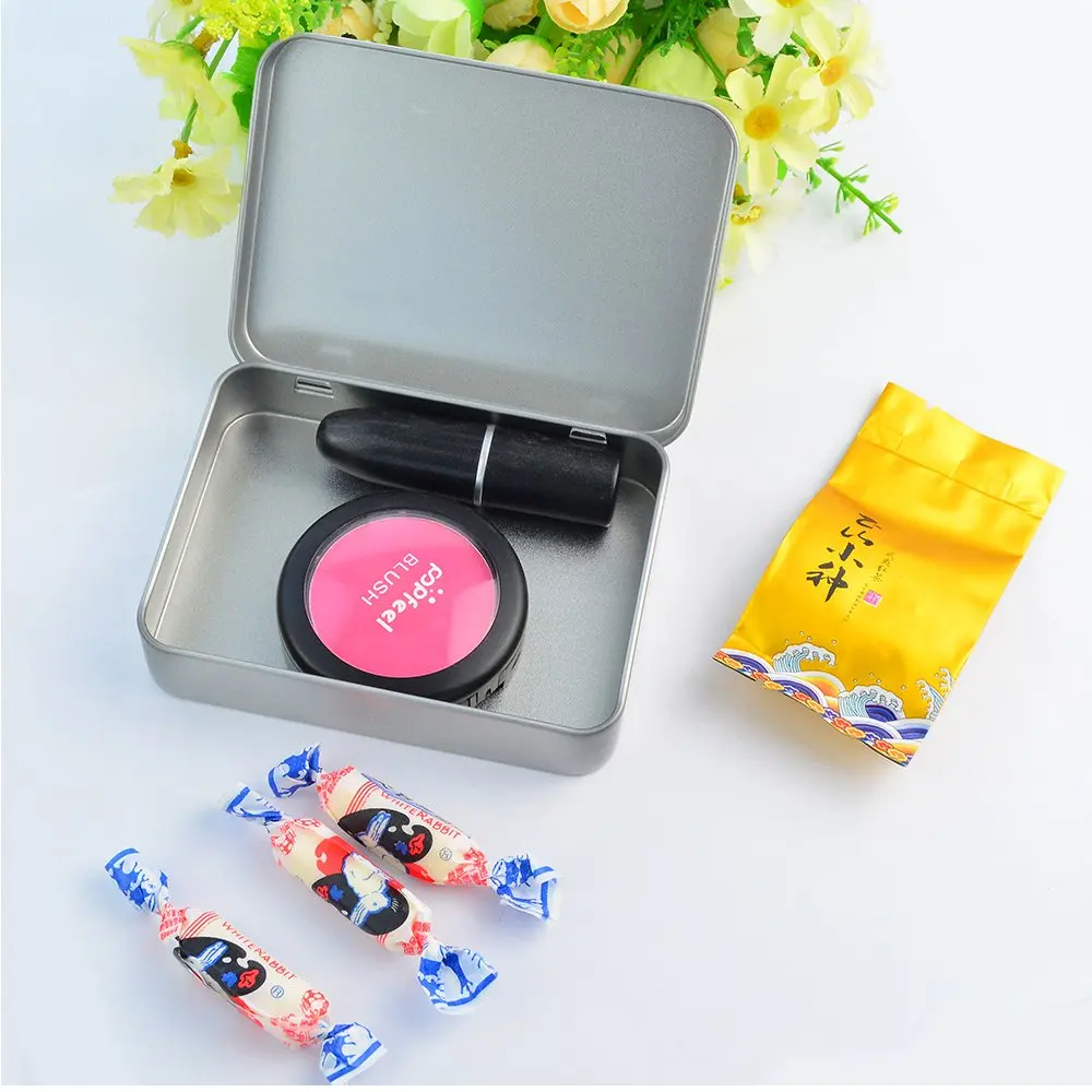 Custom Design Size Storage Gift Rectangle Hinged Metal Tin Box Packaging