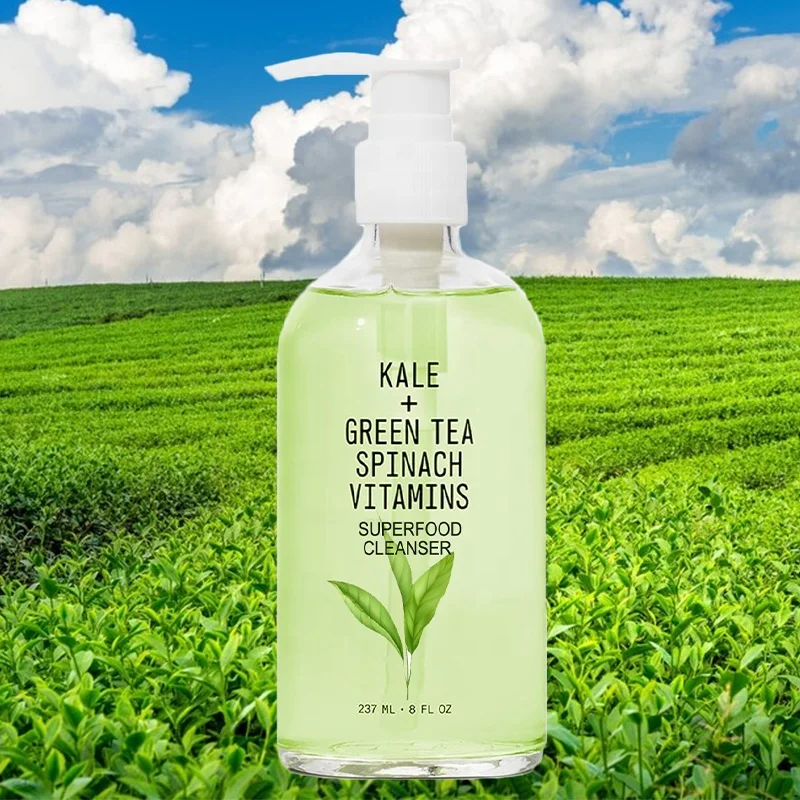 Natural Organic Vc Green Tea Foam Face Wash Anti Aging Whitening Deep Cleansing Vitamin Milk Foaming Facial Cleanser