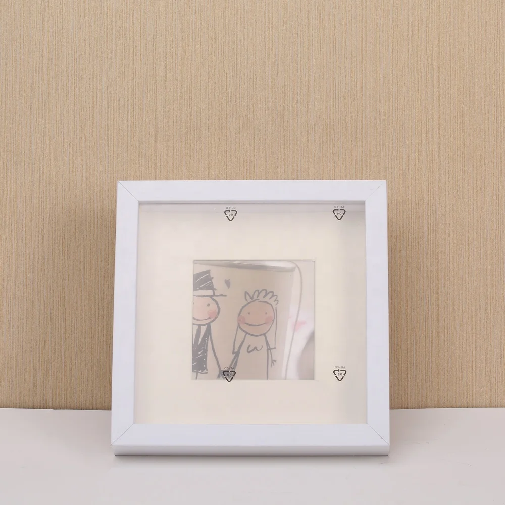 Classic 10x10 white custom large wood 3D art deep box photo frame shadow boxpicture frames for home decor