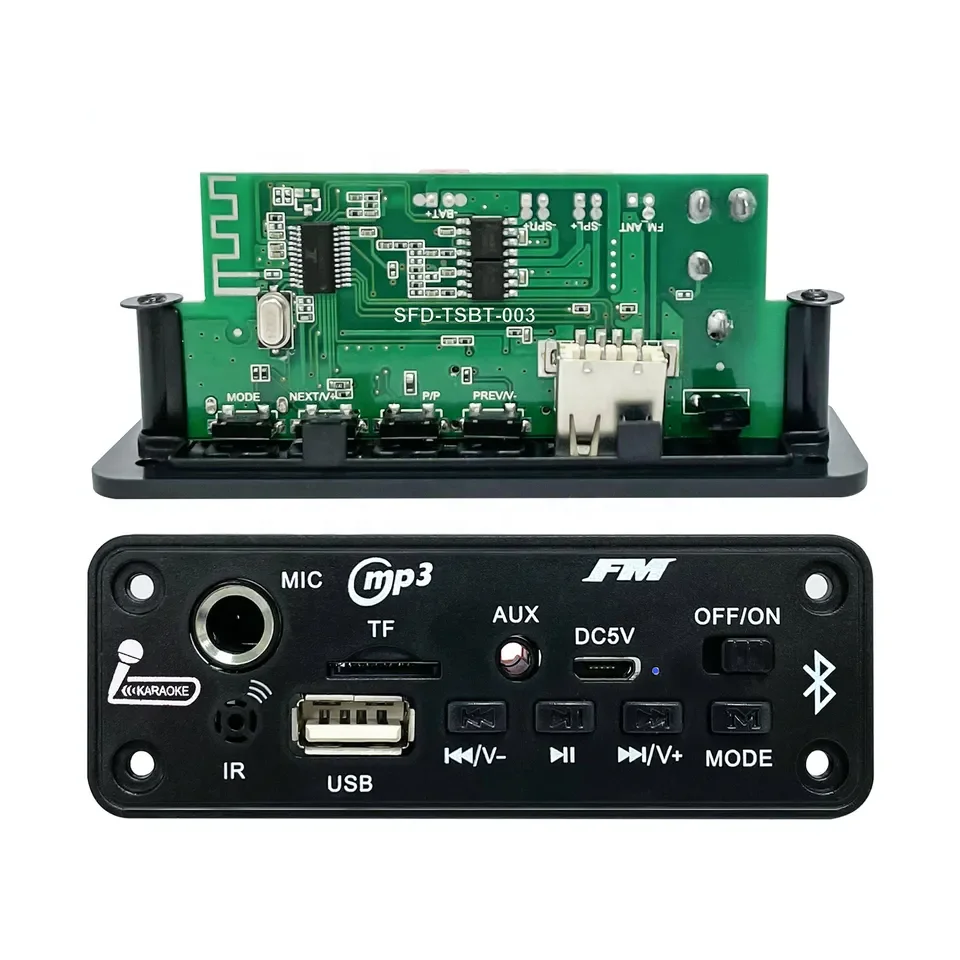 5V MP3 decoding board Blue tooth  MP3 decoder board amplifier 2*3W to 2* 5W with microphone Jack MIC Mini mp3 Player