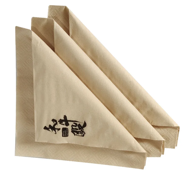 High Quality Dinner Napkin Paper Napkins Brown Restaurant Wholesale Cocktail Bamboo Pulp Printed Paper Napkins & Serviettes
