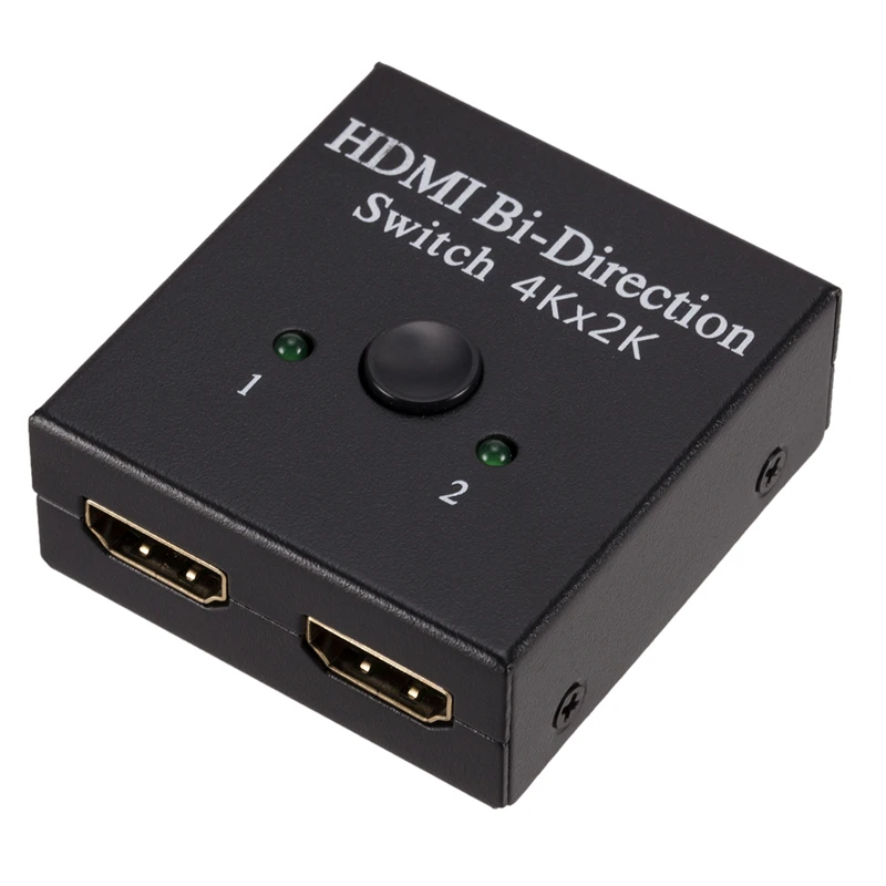 4K HDMI Switch 1 x 2 Switcher Bidirectional 2 Inputs 1 Output, , Splitter No External Power Needed, Supports 4K/3D/108