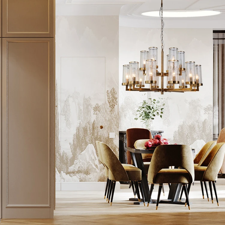 European tradition entrance hall cognac vintage clear glass lamp luxury chandeliers light