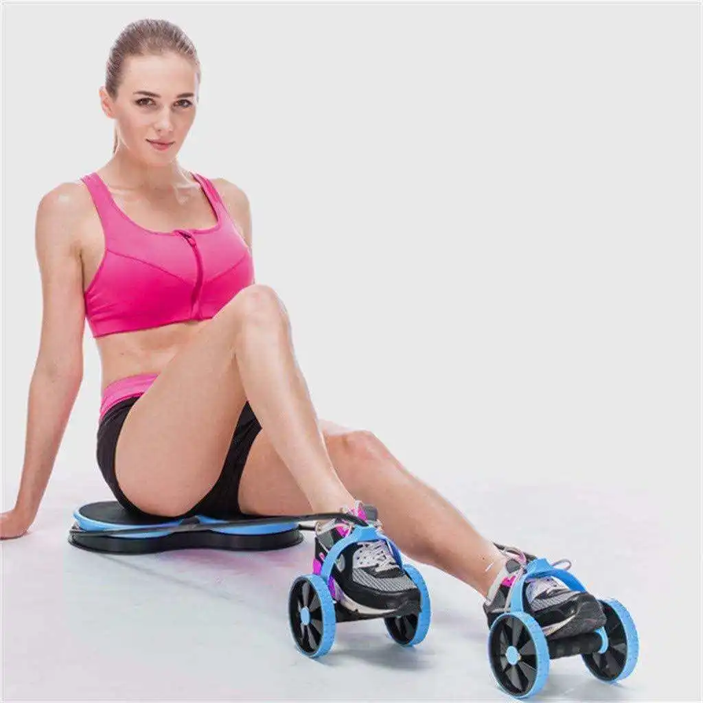 Multi-functional belly double wheel pull dumbbell waist twisting disc exercises ab wheel abs roller for Advanced Abdominal