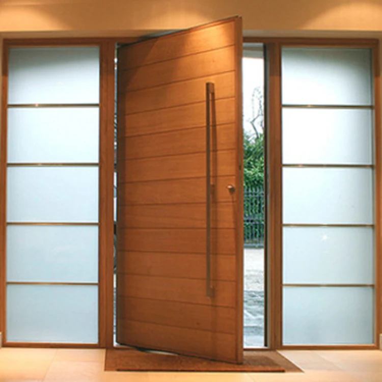 Prettywood Hot Sale Modern Home Design Exterior Solid Core Wooden Entry Pivot Doors