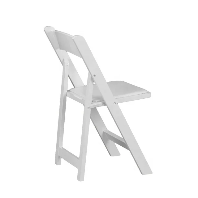 SUNZO White Wedding Resin Folding Chair Event Party Vinyl Padded chair