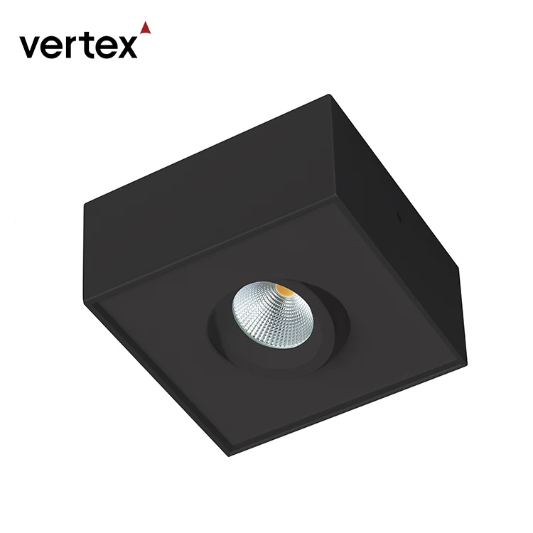 Indoor Ac220-240V Adjustable Rotatable Rectangular Led Spotlights Dali Dimmable Led Downlight 8W Surface Mounted Cob Downlight