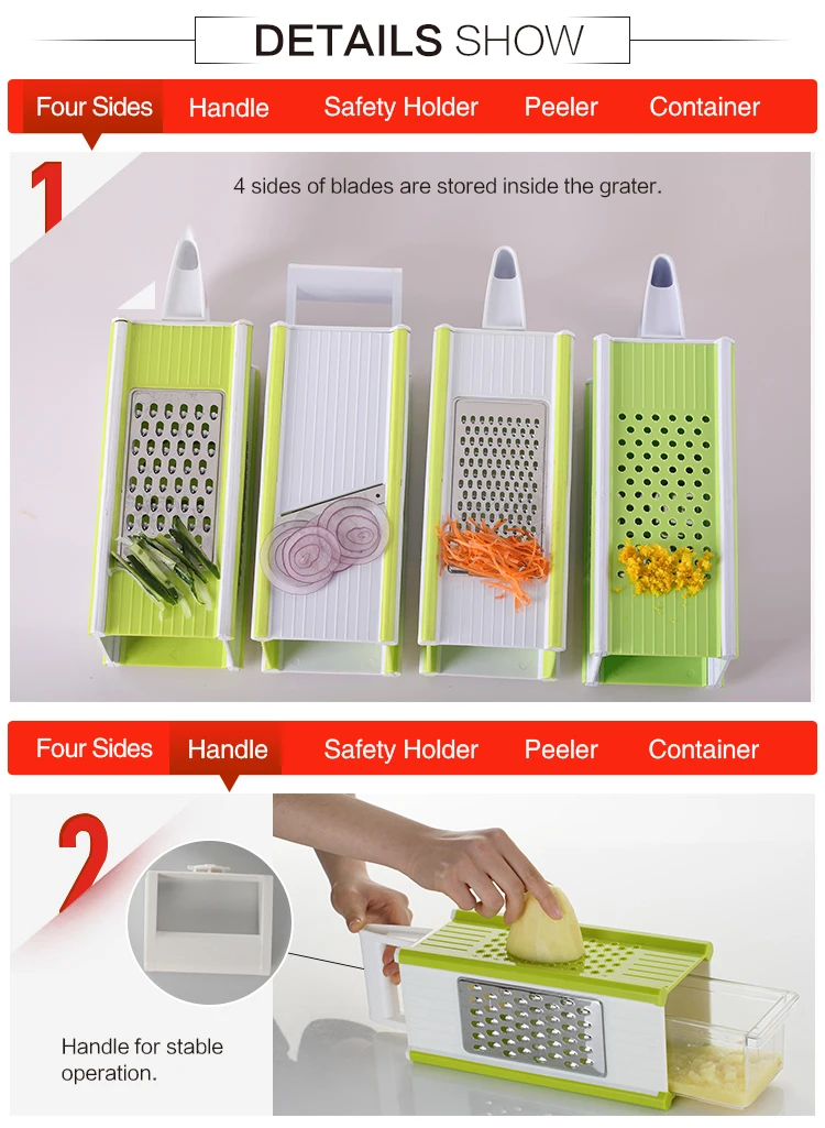 2023 Hot Sale 5 In 1 Kitchen Gadgets Plastic Multifunctional Onion Potato Fruit Vegetable Slicer Cutter Chopper Grater
