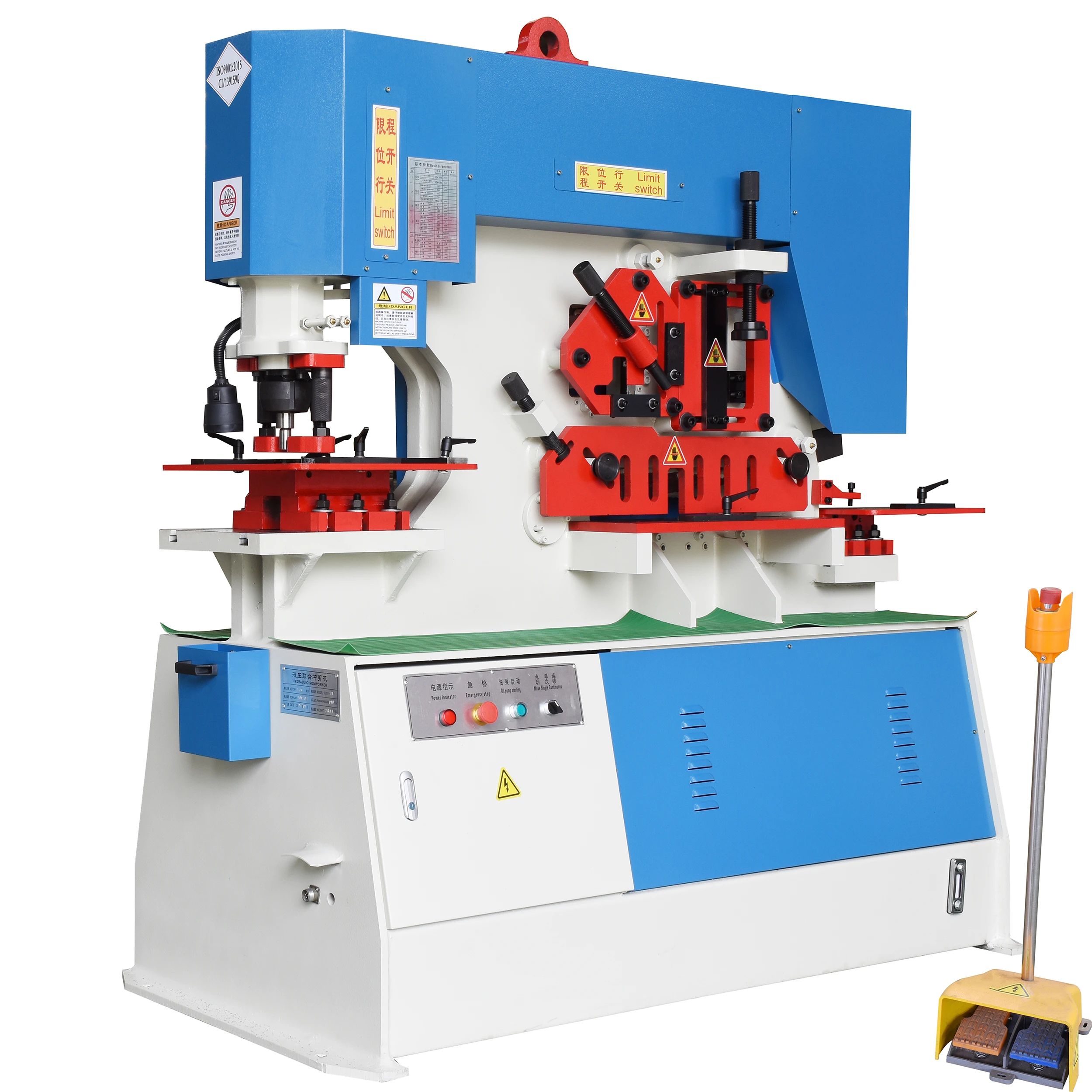 Steel plate,Angle steel punching, notching,shearing Q35Y hydraulic ironworker machine