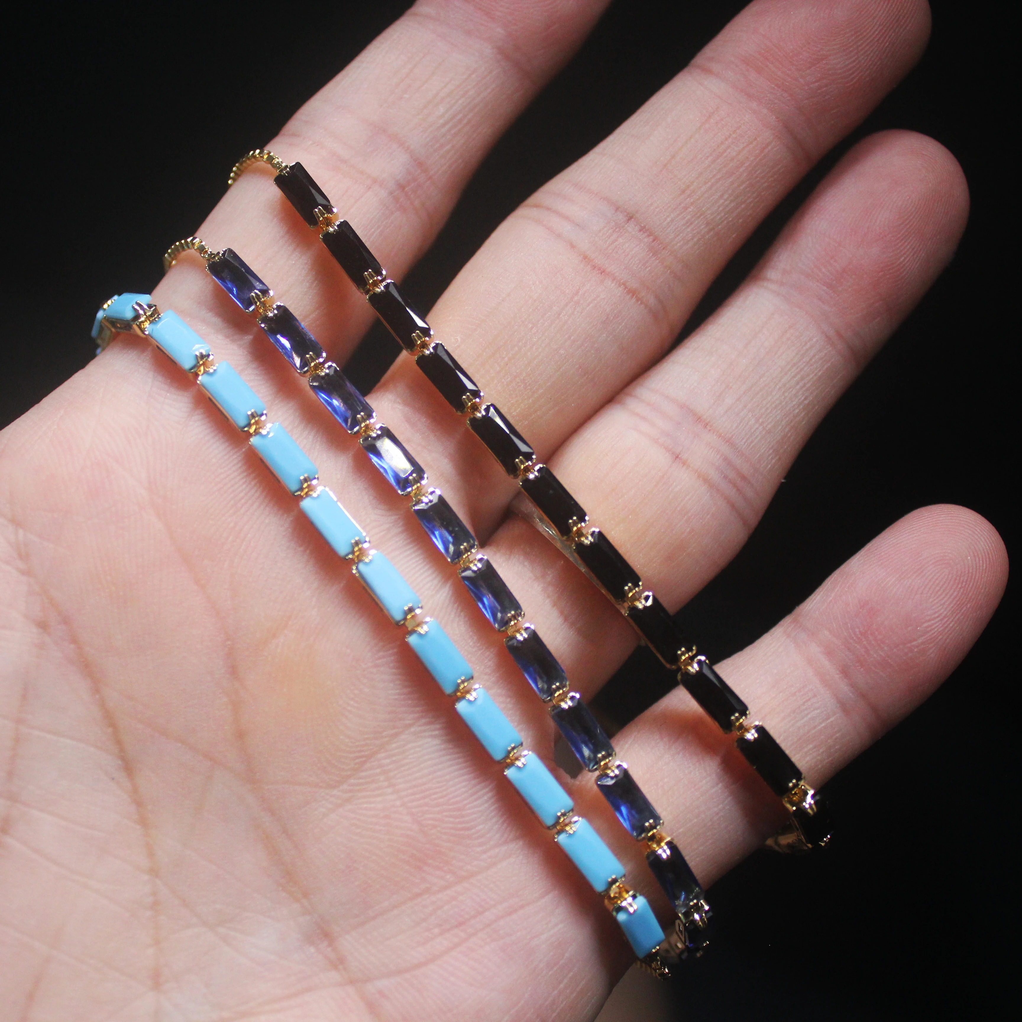 BMZ Multi color good quality new CZ zircon Slap & Snap Bracelets adjustable