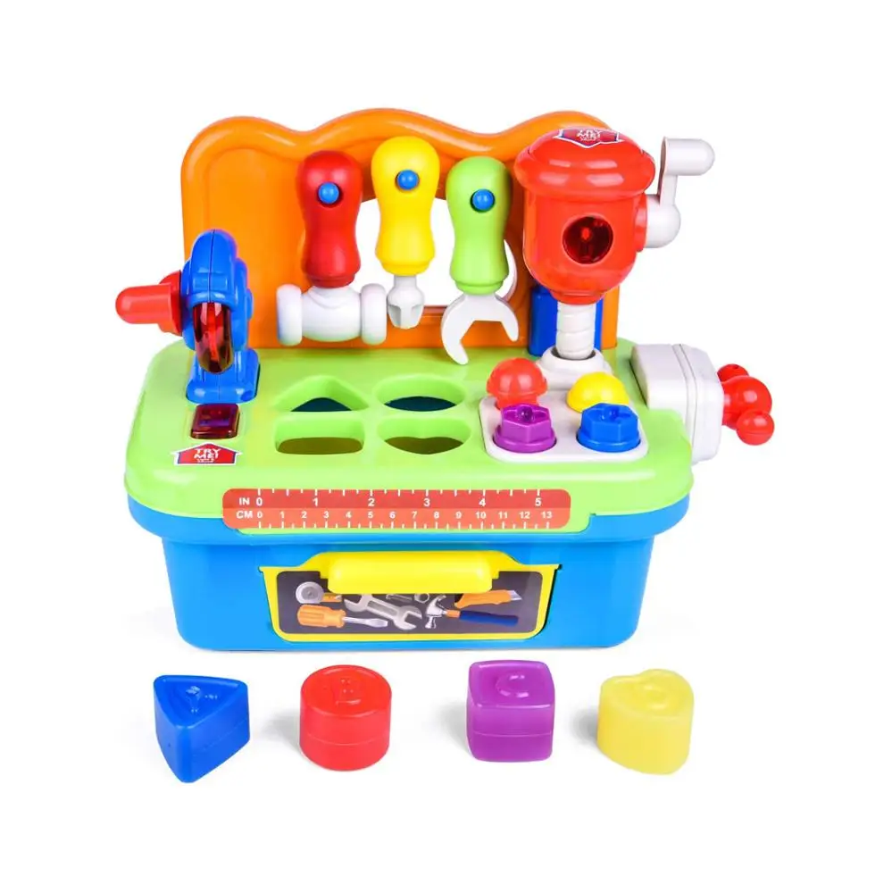 Factory New Design Workbench And Construction Toy Tool Kit With Sound And Music Tool Set Table For Kids