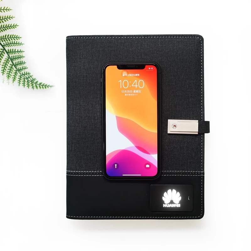  Новое поступление беспроводной дневник планировщик с внешним аккумулятором USB флэш-накопитель со светодиодной подсветкой внешний аккумулятор блокнот подарочный