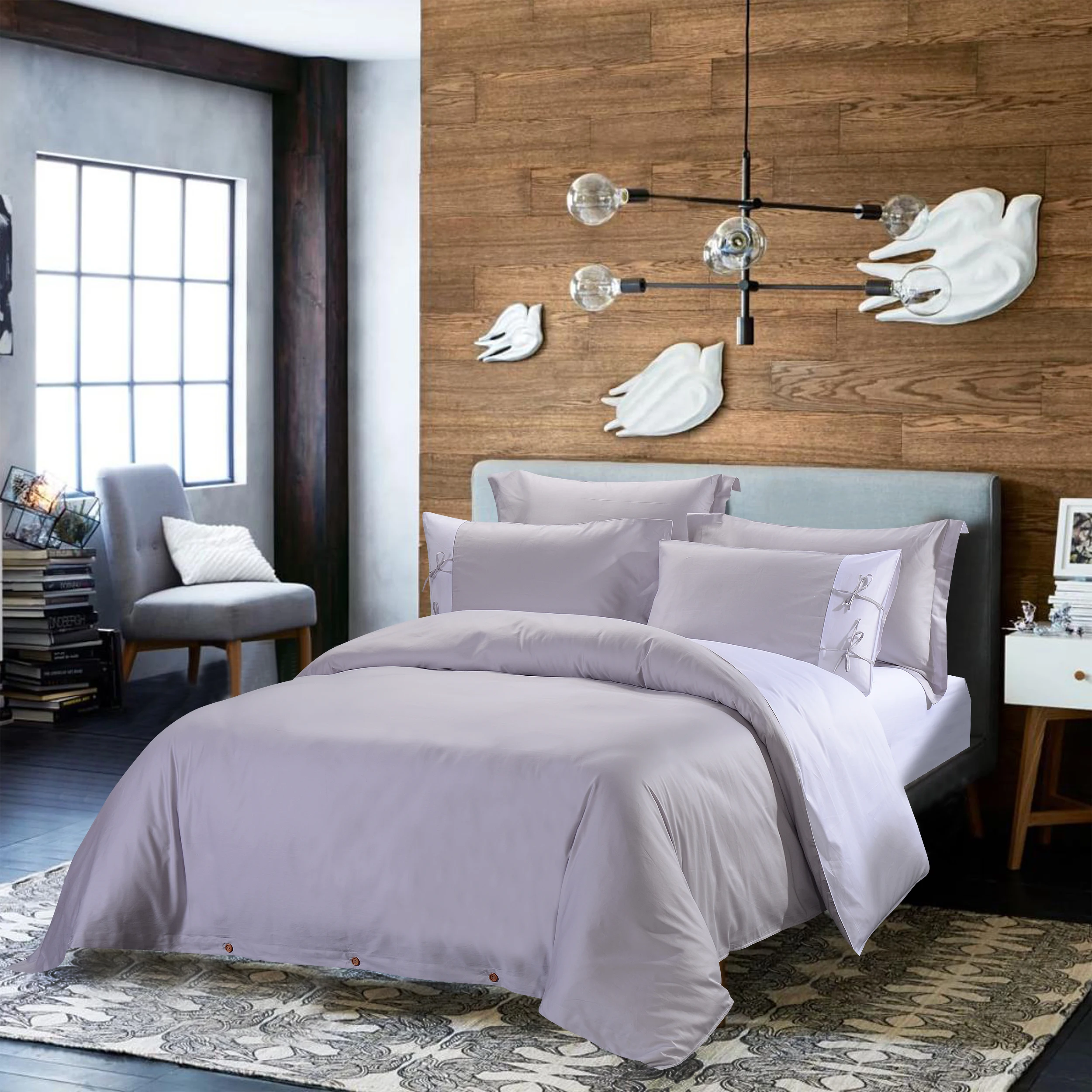 White Hotel Quilt Duvet Bed Cover Set Linen Bedding Set Bed Sheets For Hotels Bedding