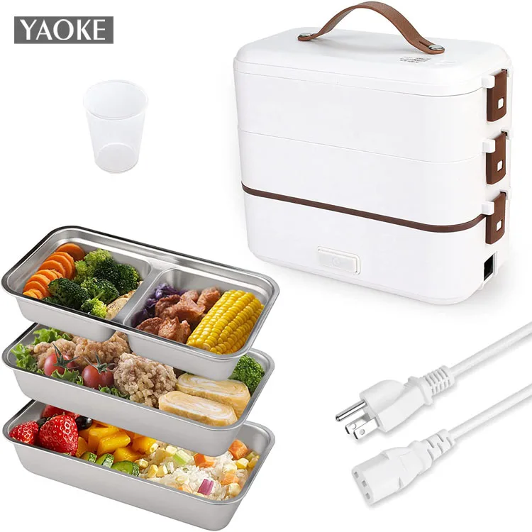 1.5L Food Warmer Heater Portable Electric Lunch Boxes stainless steel Container with Insulation Bag for Car Truck Office