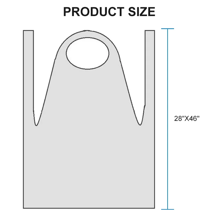 White Disposable Plastic Apron For Dentist Chemistry Lab Single Use