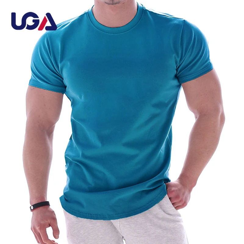 Manufacturer Men High Collar Casual Sports Cotton T Shirt Custom Custom Short Sleeve Training Tee High Quality Custom Shirts