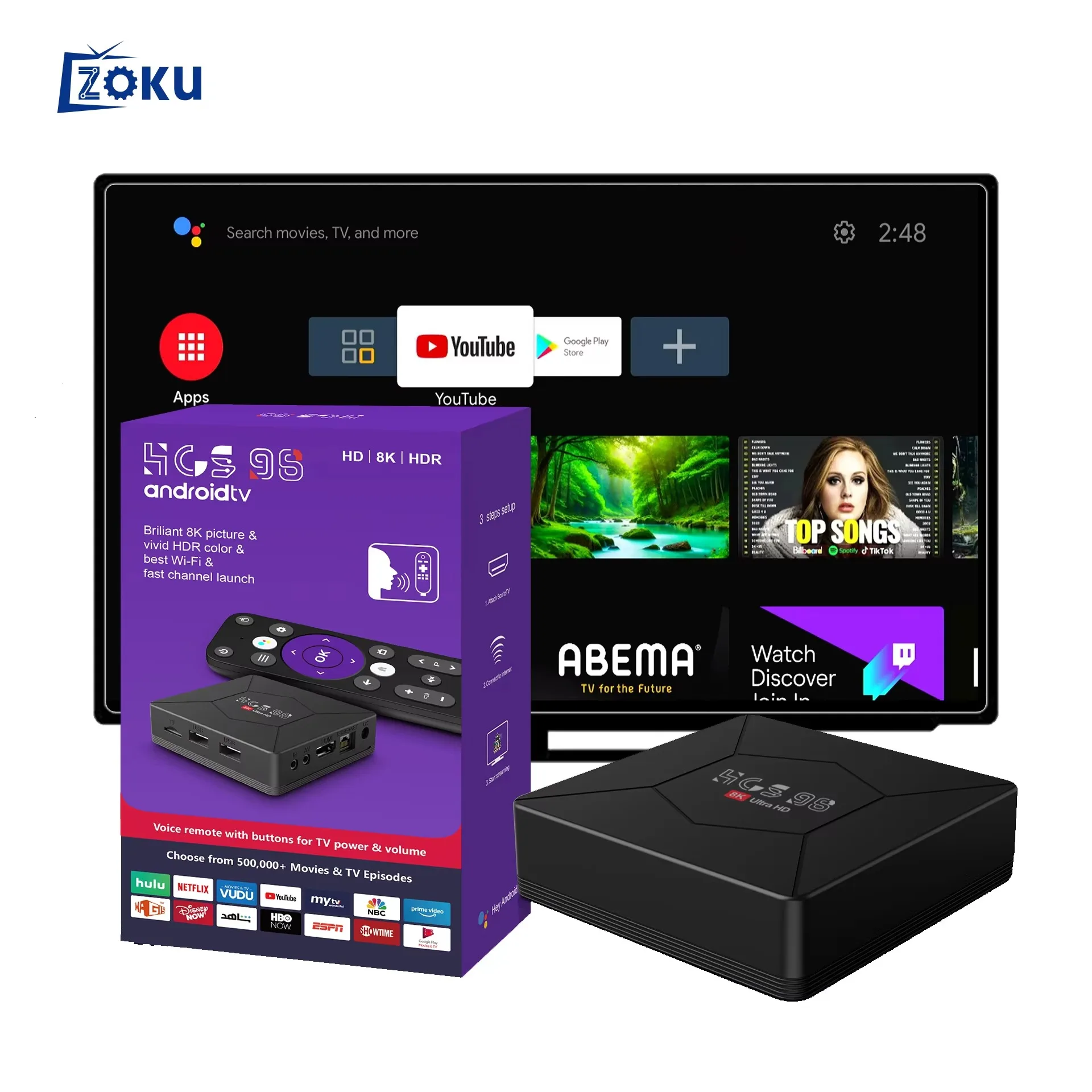 2.4G 5G Dual Wifi Android TV Box 4GB 16GB 4K Ultra Streaming Set-top box Global Media Player Android TV BOX