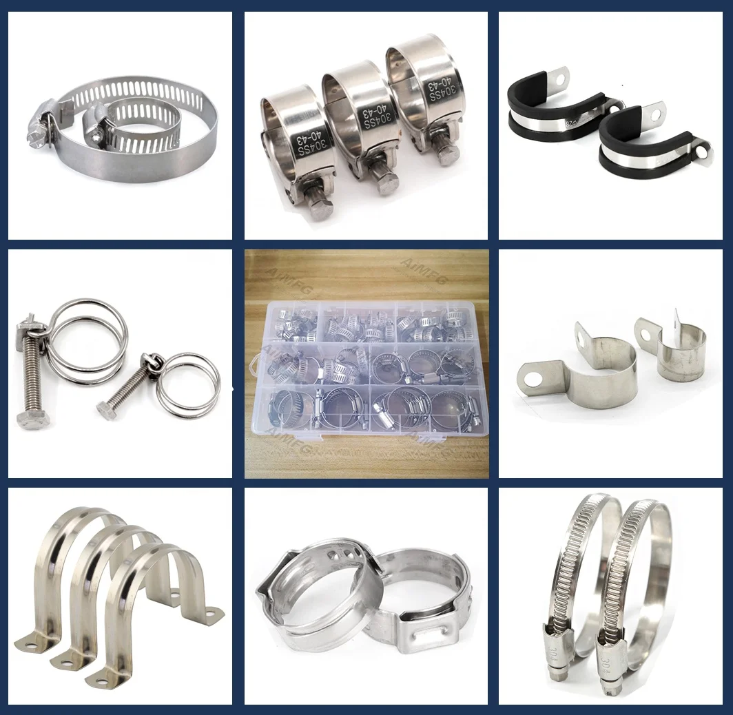 Heavy duty t bolt hose clamp 40mm with lock pipe clip single bolt round clamp 304ss 6inch stainless steel t-bolt hose clamp