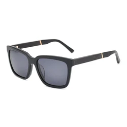 Wooden arms with acetate tips new square fashionable acetate men sunglasses