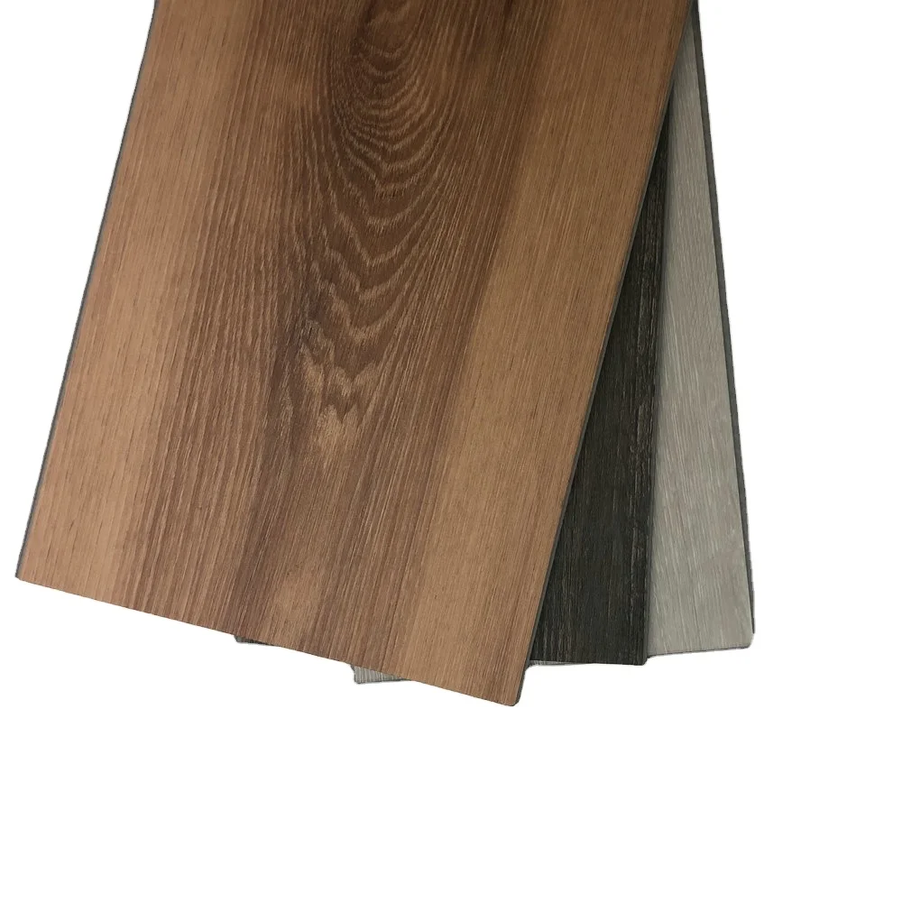 Oushe European Style Office Click Waterpoof Dark Wood Plastic Pvc Click Together Vinyl Flooring LVT SPC Piso
