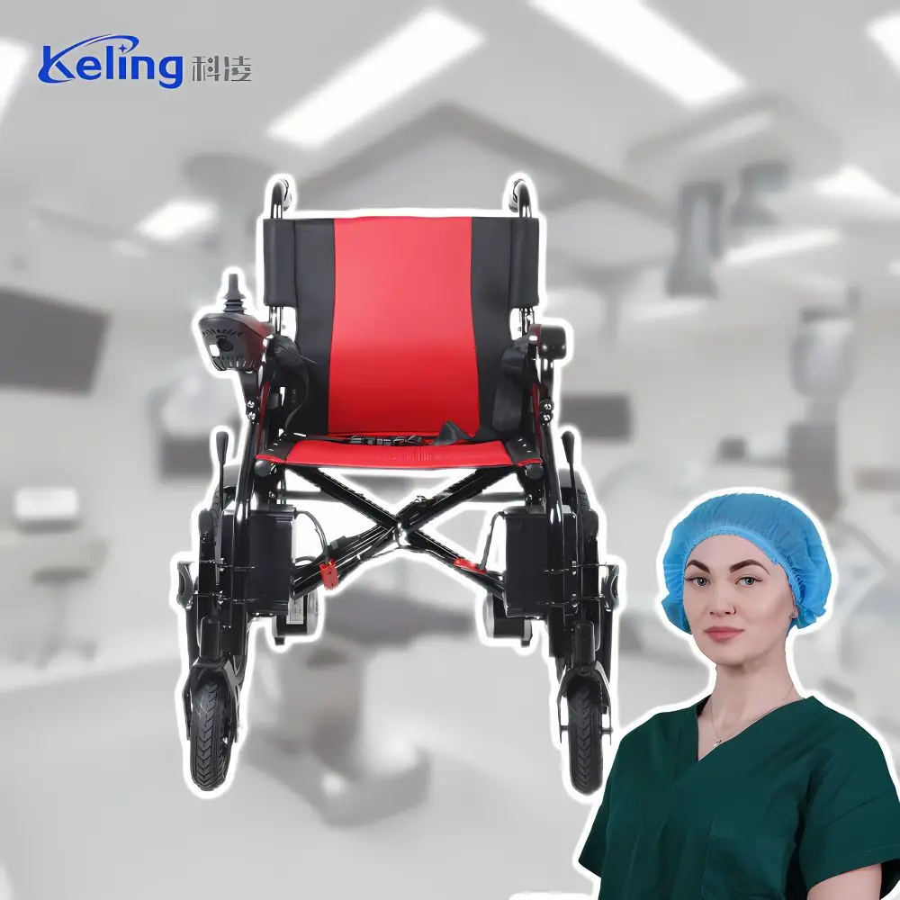 New Trending Lightweight Big Wheels Electric Wheelchair Disabled Motorized Folding Power Electric Wheelchair With Backrest