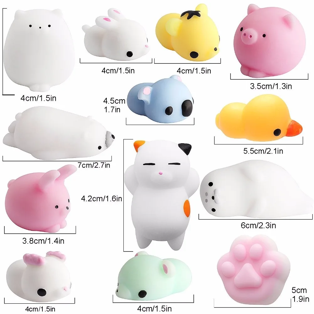 2021Hot Sal Mochi Squishy Animal Toys Stress Relief Toys Mochi Mini Animals Cat Cute Kawaii Toy Decompression Christmas Gift