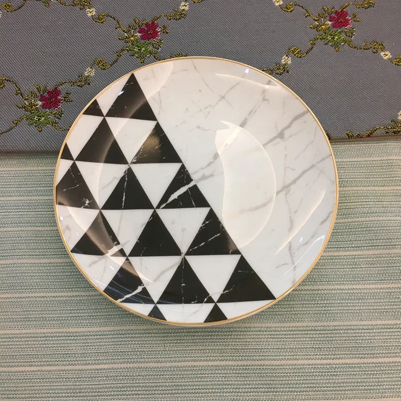 High Quality Dinnerware Sets Porcelain Plates Sets Best Quality Fashion Ceramic Dinner Set Bone China In Black White Plates