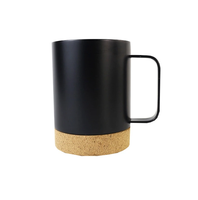 ins hot selling item 12oz stainless steel  insulated coffee mug with cork bottom with handle and lid