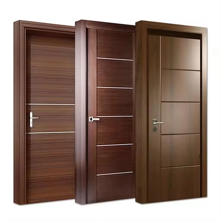 Apartment Suppliers Hot Sale Interior Wooden Door Doors MDF Wood PVC Plastic WPC Door 2023 Latest Modern Design China