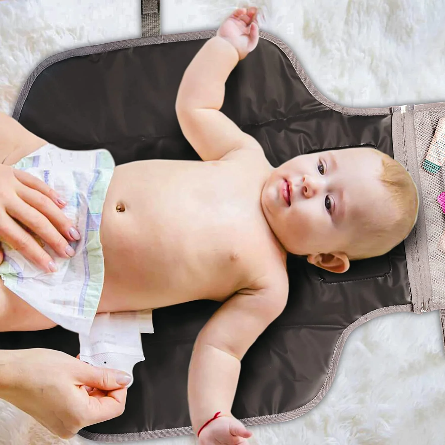 Portable Diaper Changing Pad Waterproof Baby Portable Changing Pad for Baby with Smart wet Pocket