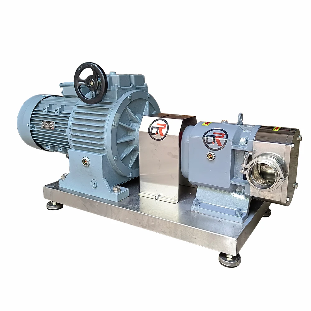 Sanitary lobe pump for yogurt paste jam