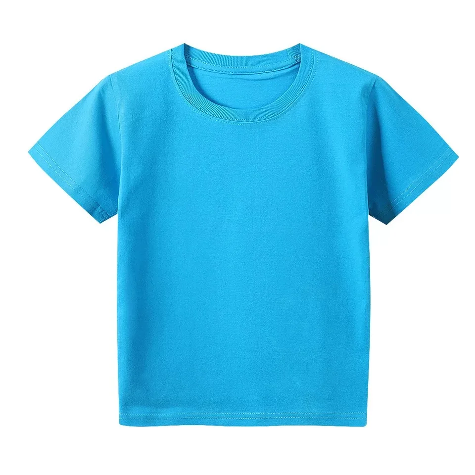 Toddler boys girls t-shirts custom plain dyed 100% organic cotton kids short sleeve t shirts